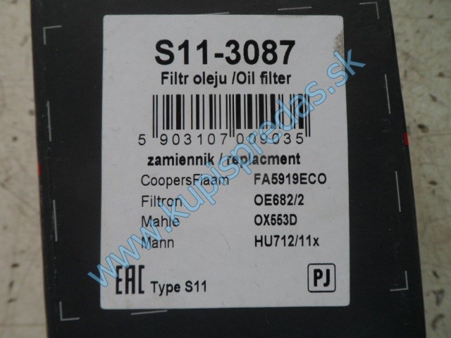 olejový filter na fiat, alfa, opel, S11-3087